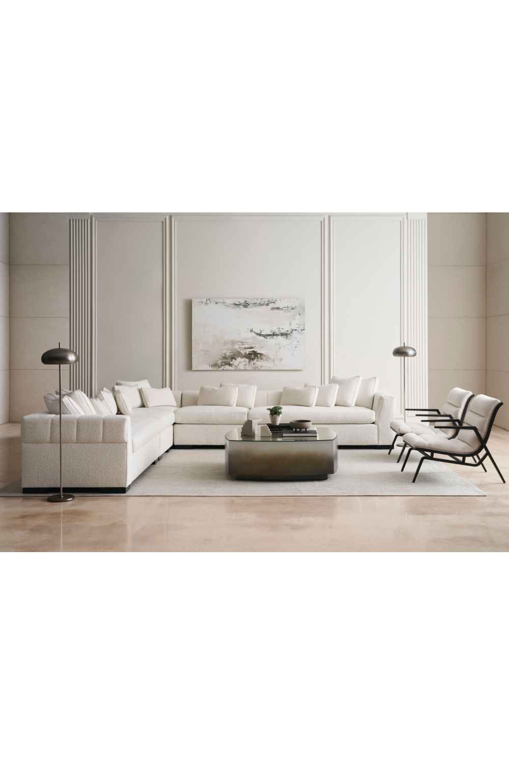 Cream Modern Armless Chair | Caracole Edge | Oroa.com
