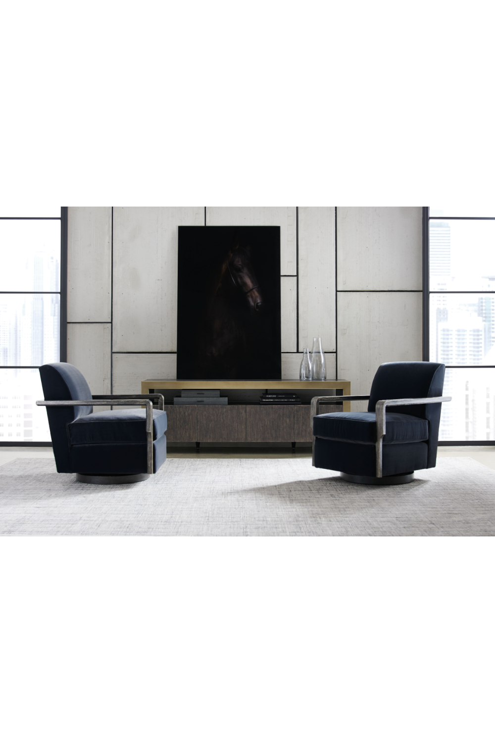 Black Art Deco Swivel Chair | Caracole Rewind | Oroa.com