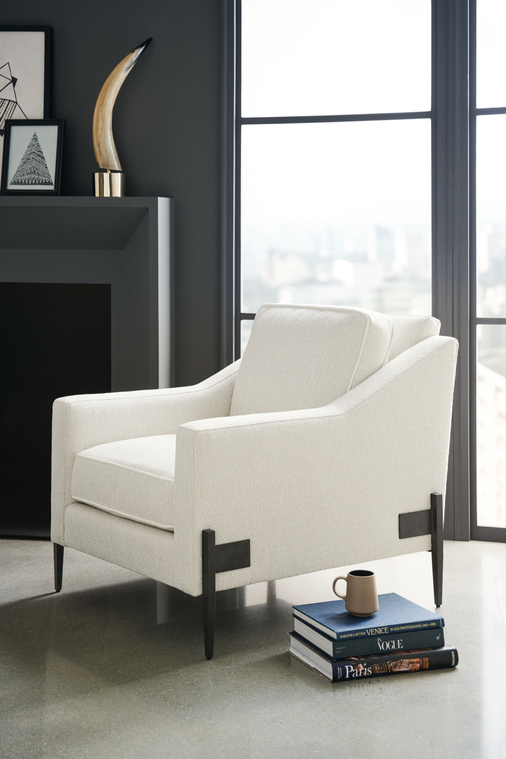 White Modern Lounge Armchair | Caracole Remix | Oroa.com