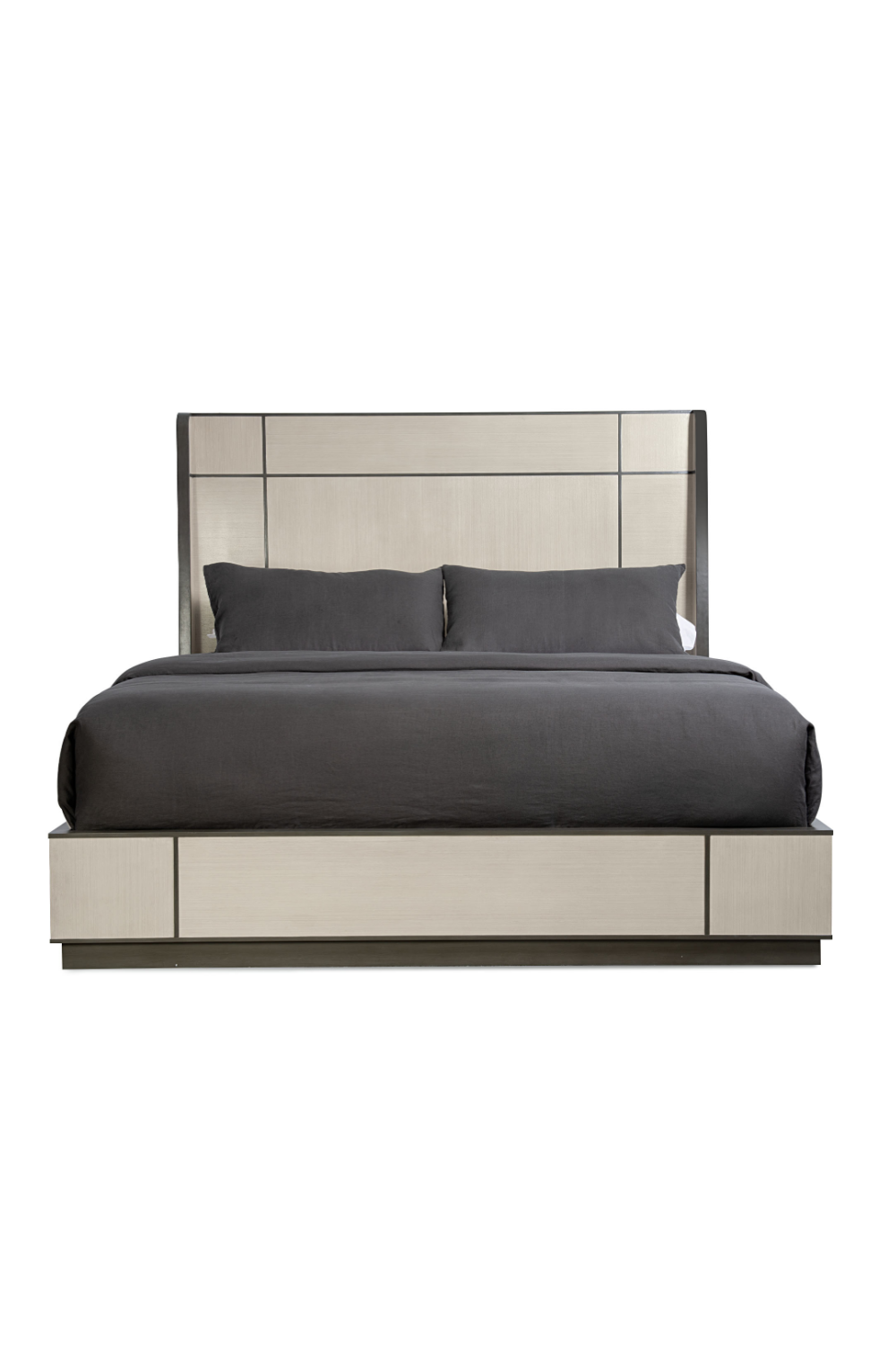 Taupe Modern Bed | Caracole Repetition Wood | Oroa.com