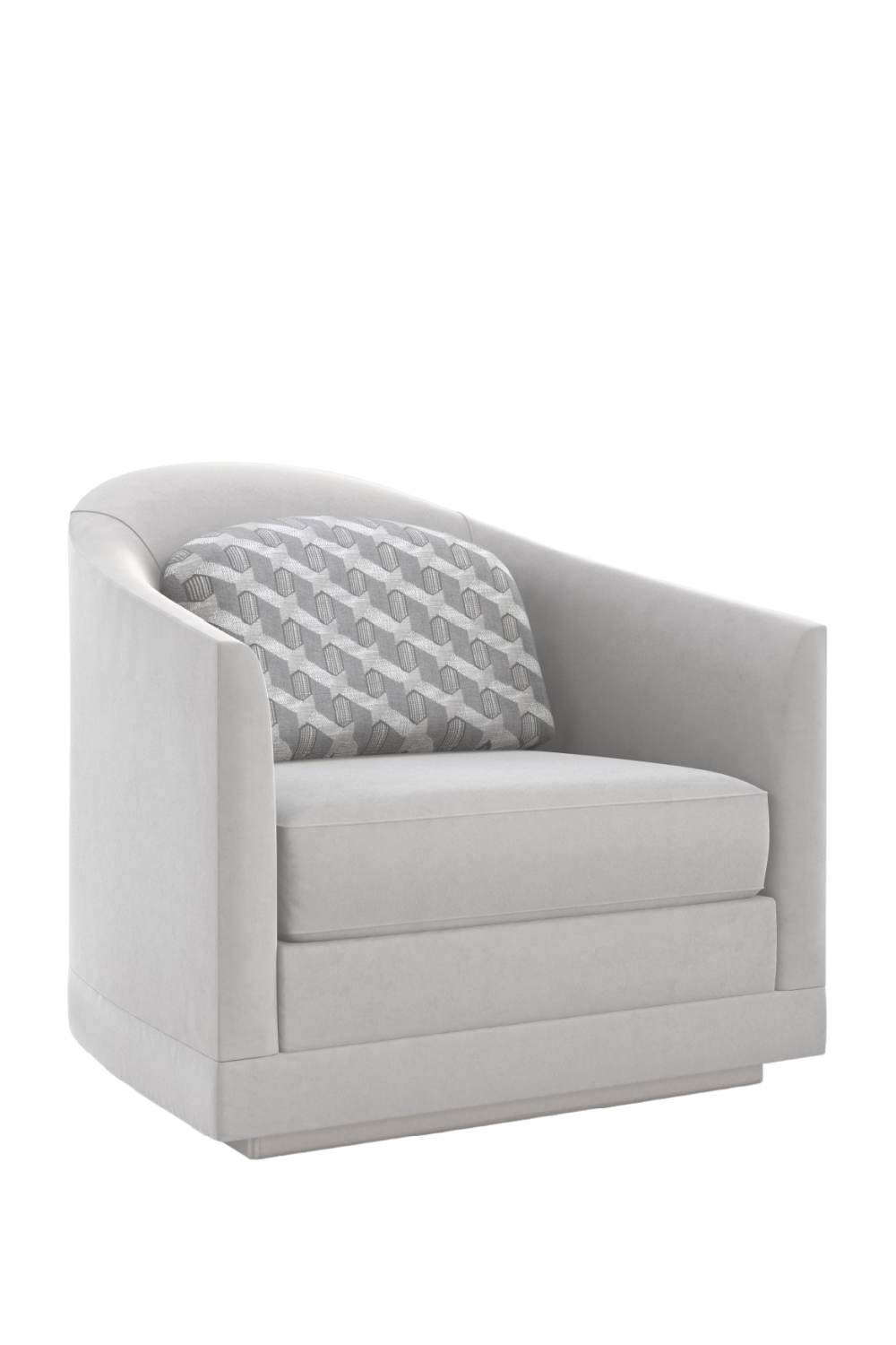 Curved Velvet Lounge Chair | Caracole Da Vita | Oroa.com