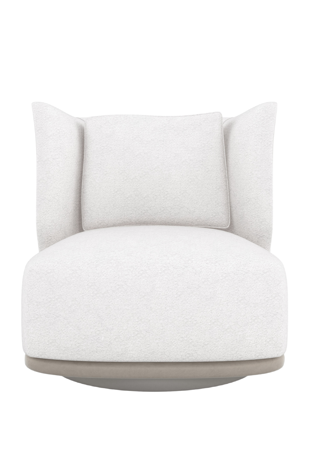 White Bouclé Swivel Chair | Caracole Seville | Oroa.com