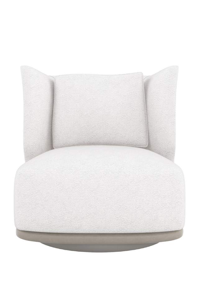 White Bouclé Swivel Chair | Caracole Seville | Oroa.com