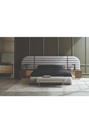 Gray Velvet Modern Bench | Caracole La Moda | Oroa.com