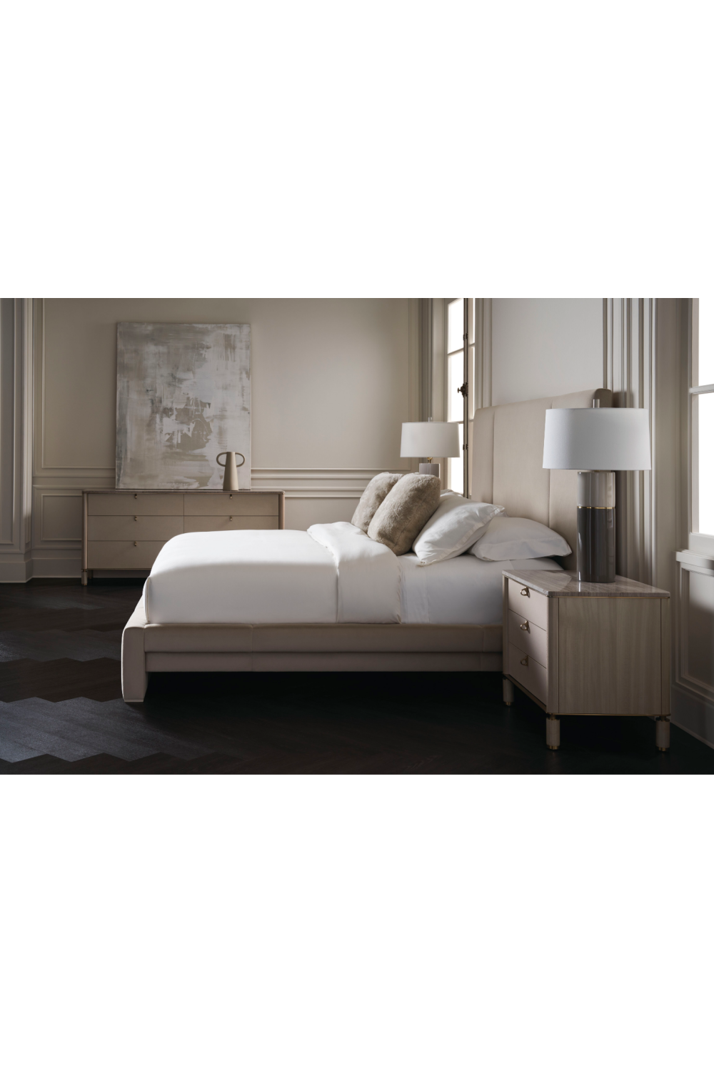 Ecru Upholstered Bed | Caracole Balance | Oroa.com