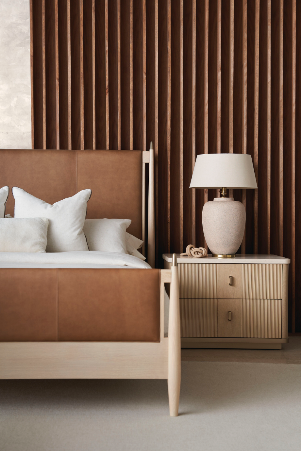 Brown Leather Bed | Caracole Rhythm | Oroa.com