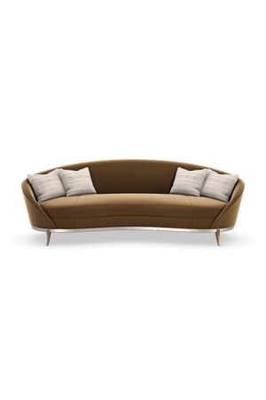 Brown Velvet Curved Sofa | Caracole Main Event | Oroa.com