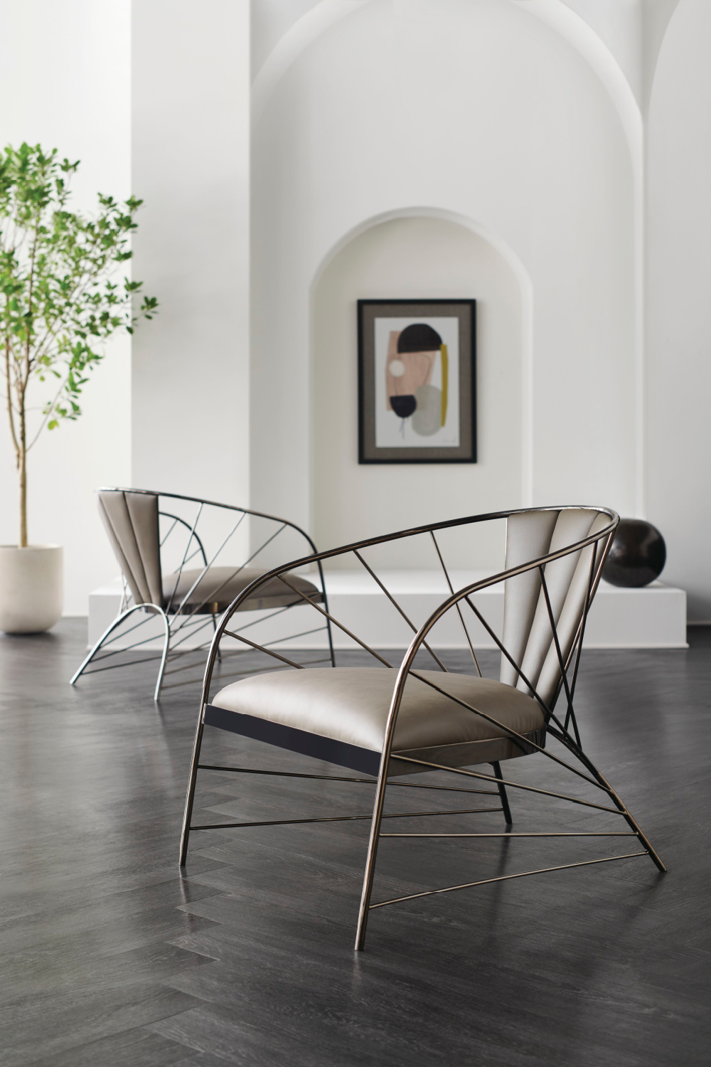 Metal Framed Lounge Chair | Caracole Live Wire | Oroa.com