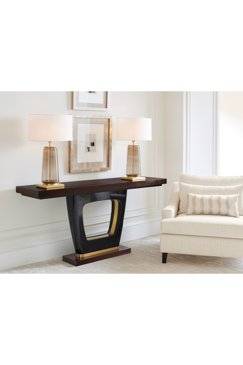 White Linen Lounge Chair | Caracole The Madison | Oroa.com