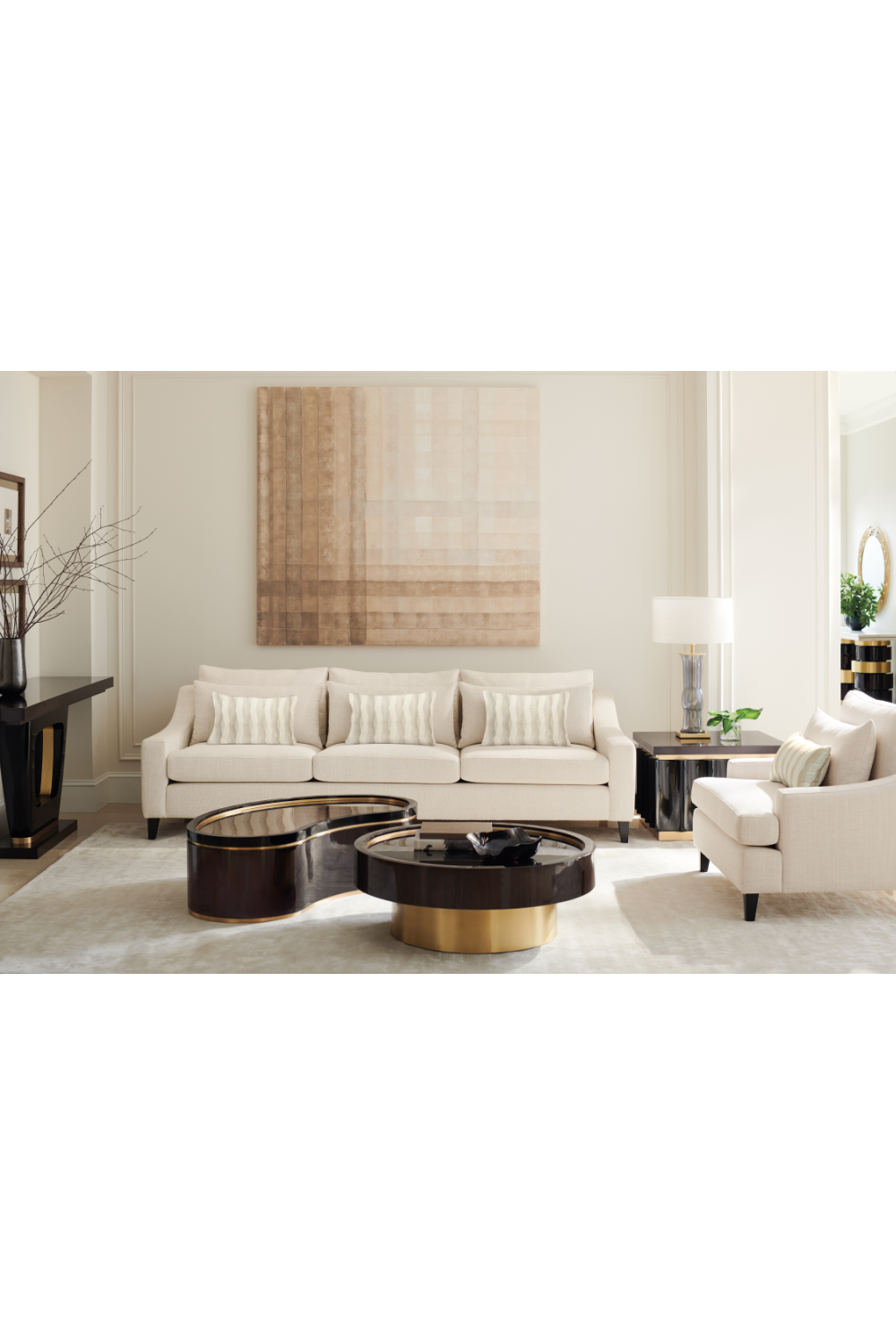 White Linen Lounge Chair | Caracole The Madison | Oroa.com