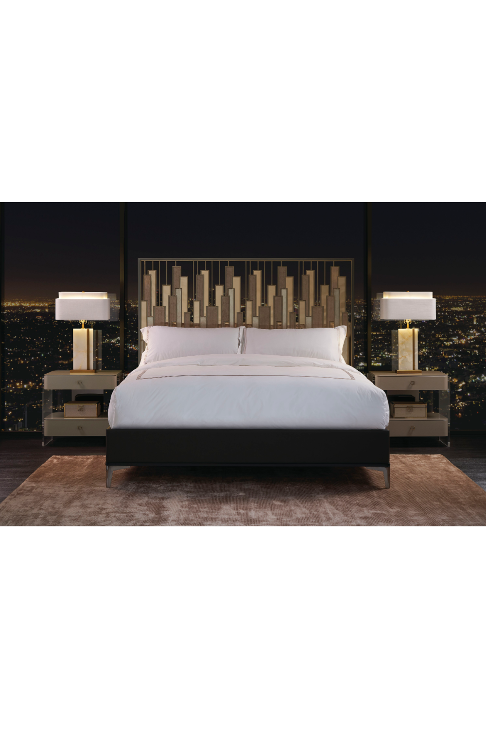 Architectural Metal King Bed | Caracole Cityscape | Oroa.com