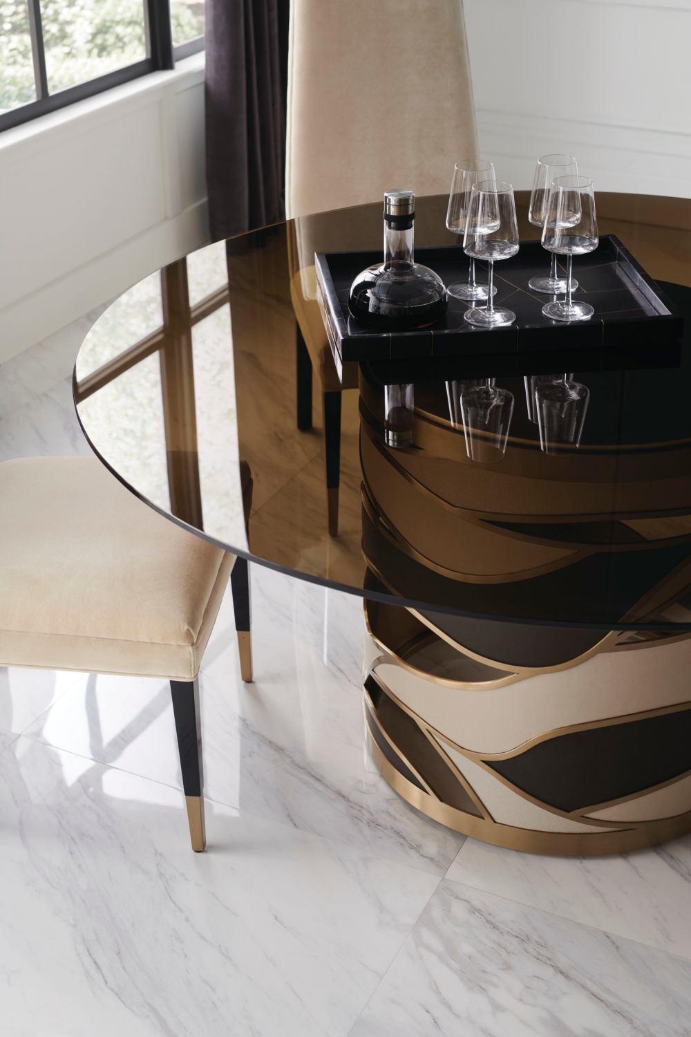 Cream Velvet Dining Chair | Caracole The Masters | Oroa.com