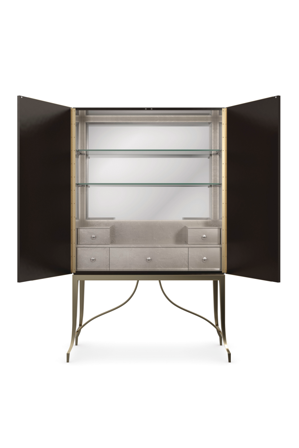 Metallic Modern Bar Cabinet | Caracole Uptown | Oroa.com