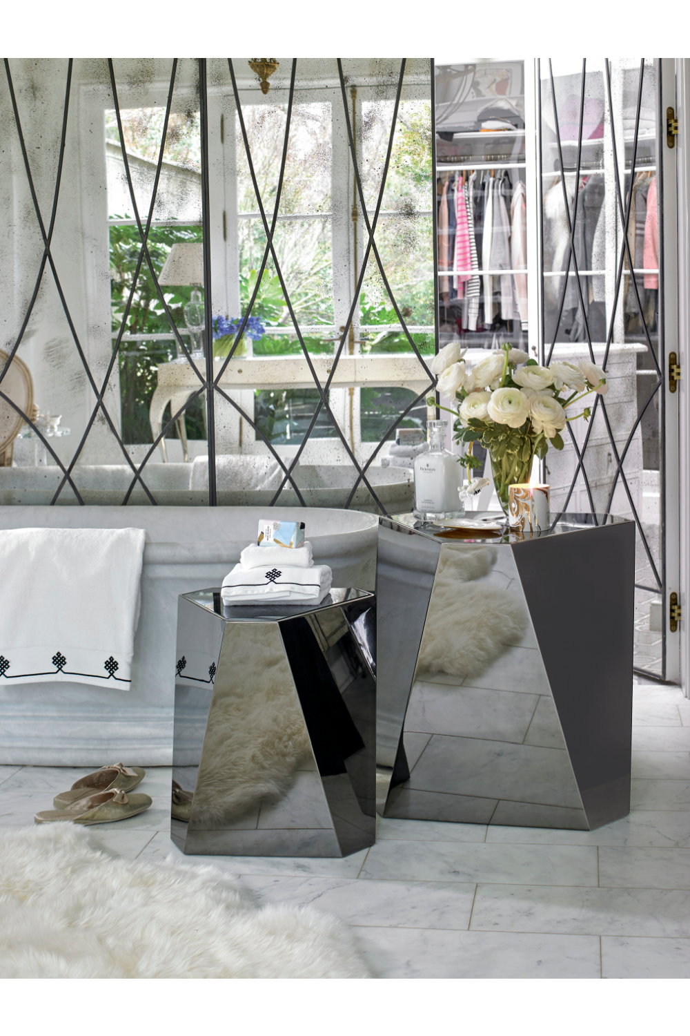 Faceted Metal Side Table | Caracole The Contempo Side | Oroa.com