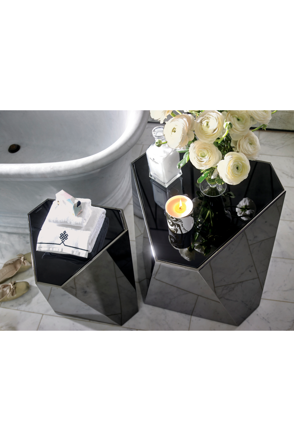 Faceted Metal Side Table | Caracole The Contempo Side | Oroa.com