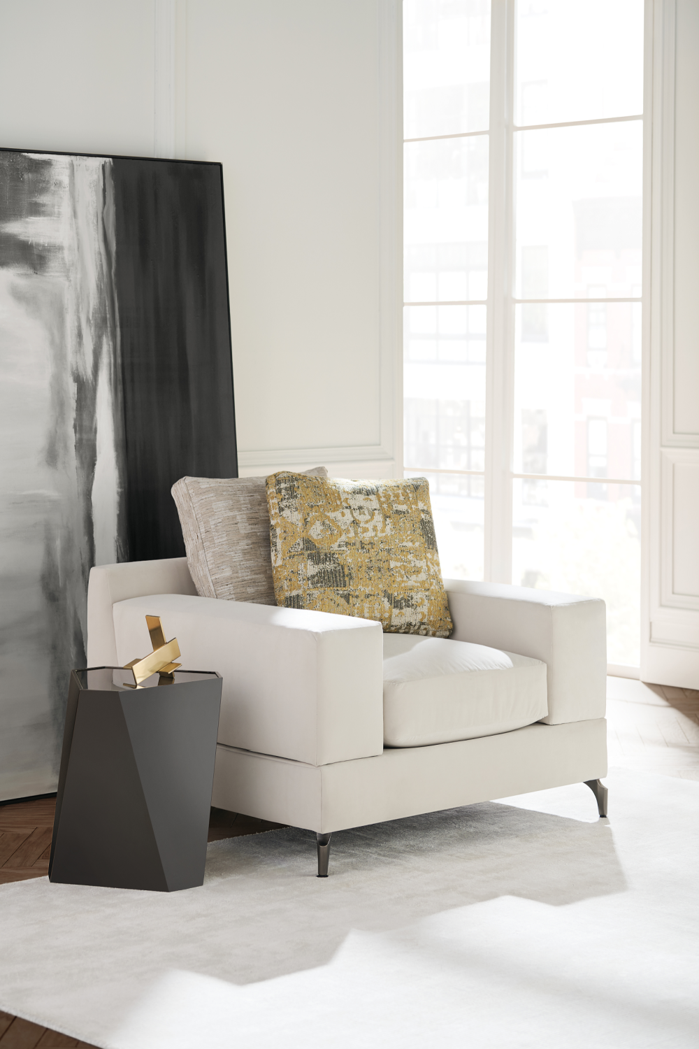 Faceted Metal Side Table | Caracole The Contempo Side | Oroa.com