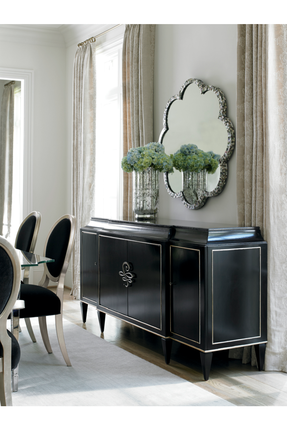 Black Velvet Dining Chairs (2) | Caracole Chit-Chat | Oroa.com