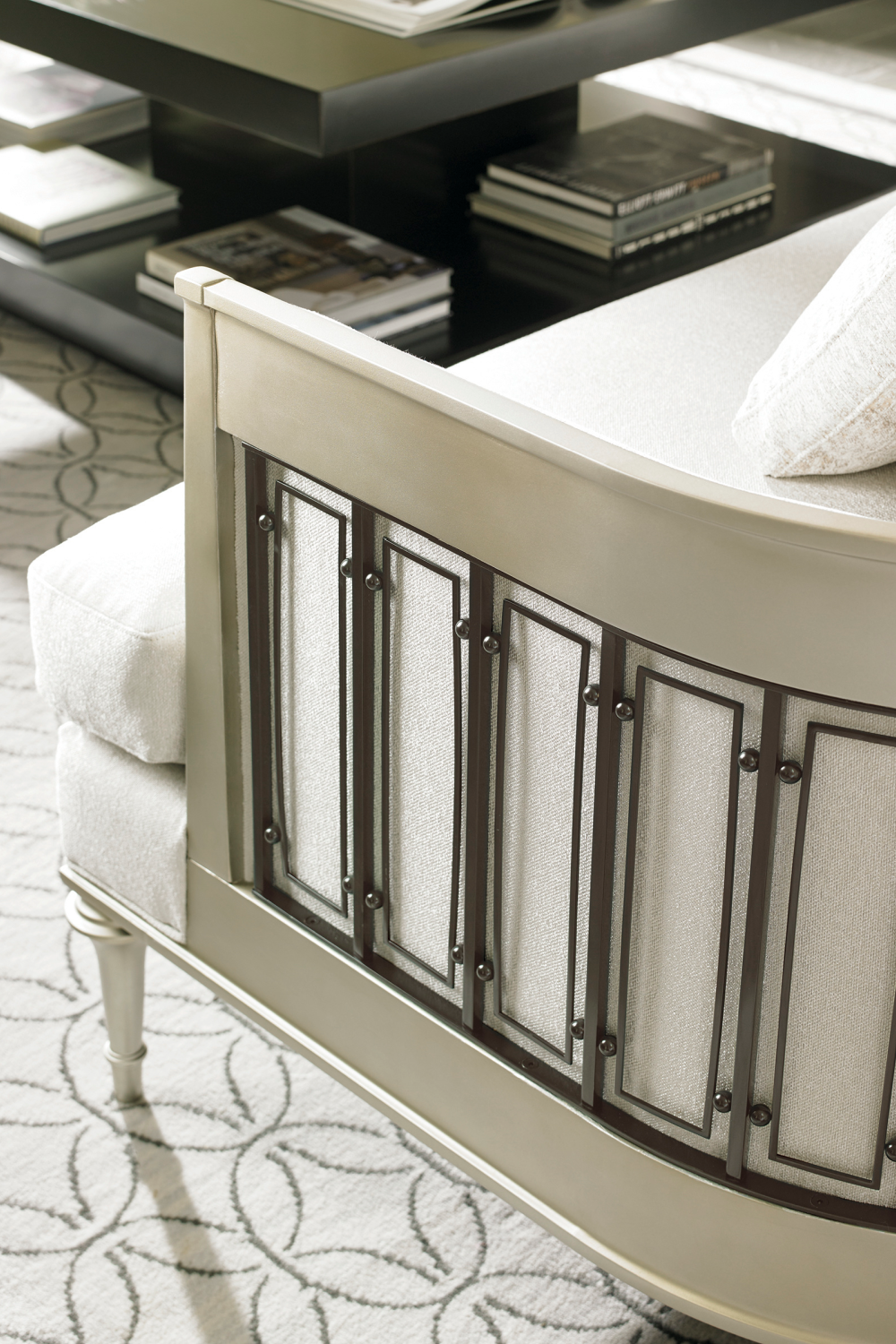 Wraparound Tungsten Sofa | Caracole Quit Your Metal-ing | Oroa.com