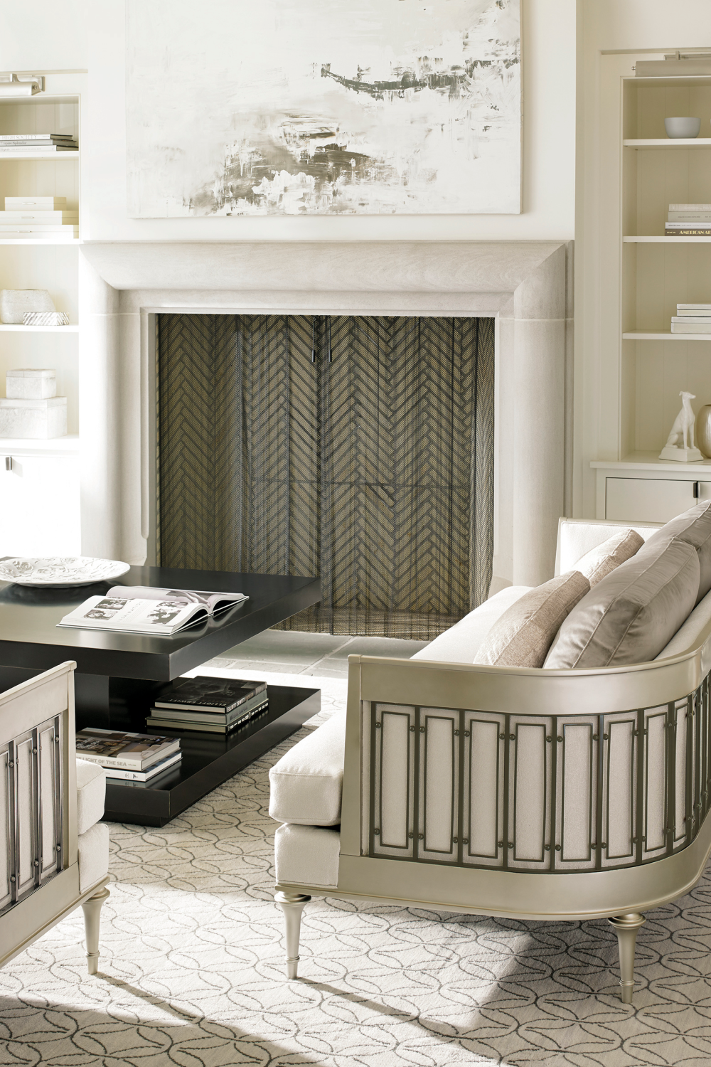 Wraparound Tungsten Sofa | Caracole Quit Your Metal-ing | Oroa.com