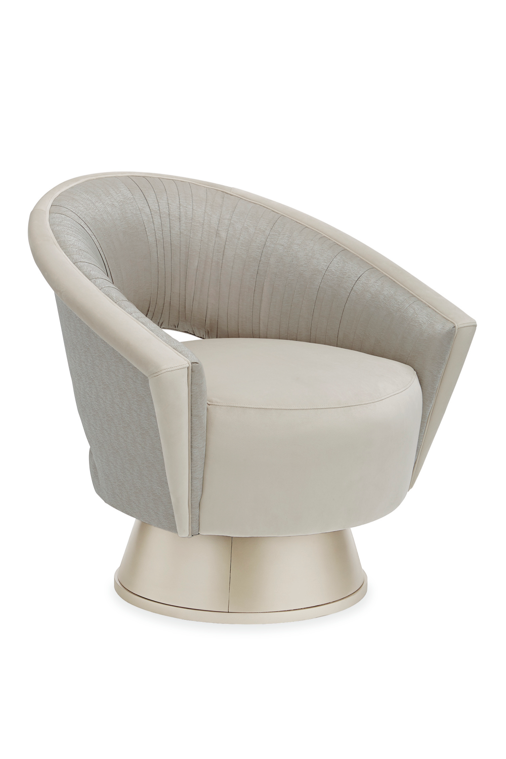 Velvet Modern Swivel Chair | Caracole A Com-Pleat Turn Around | Oroa.com