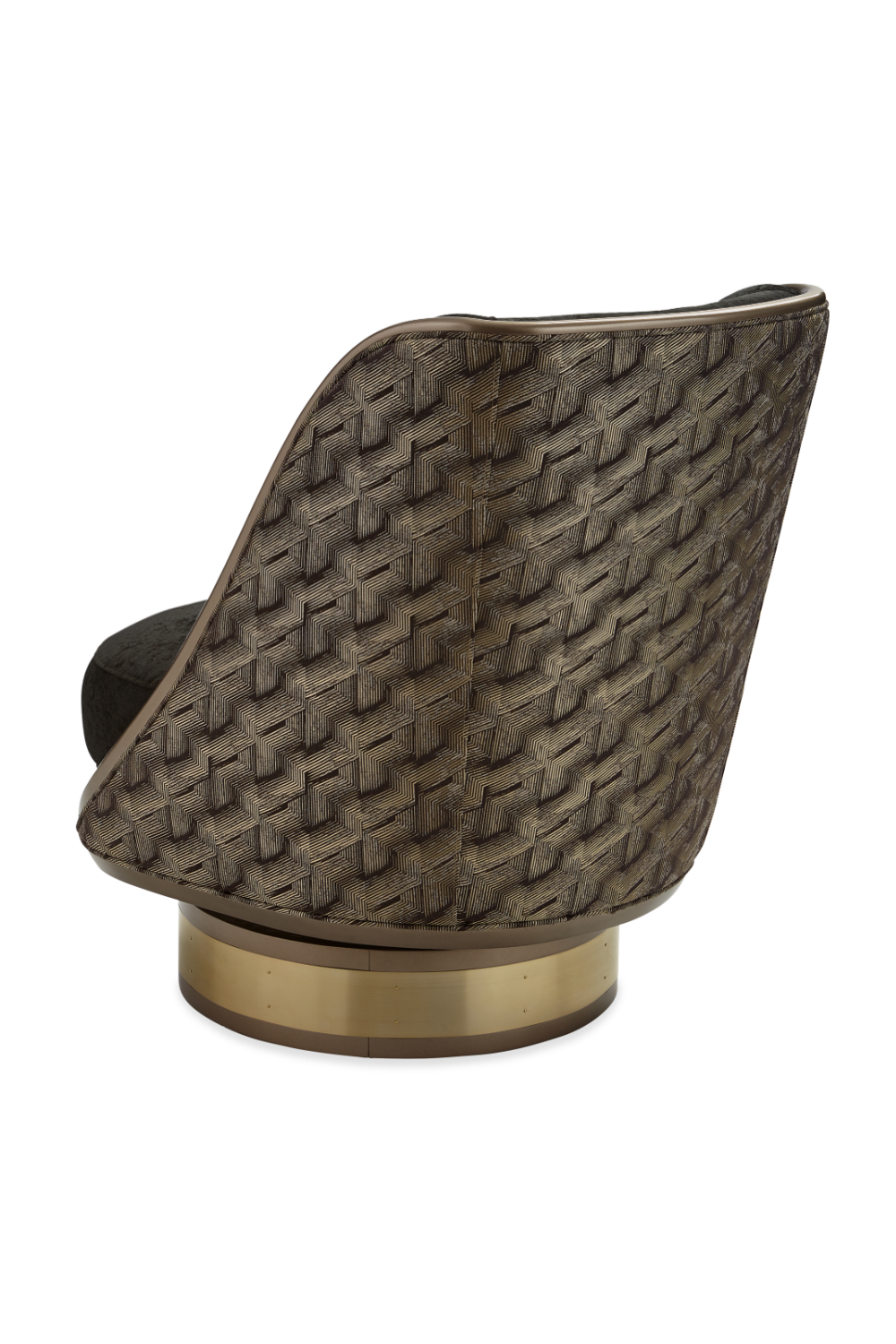 Brown Chenille Swivel Chair | Caracole Go For A Spin | Oroa.com