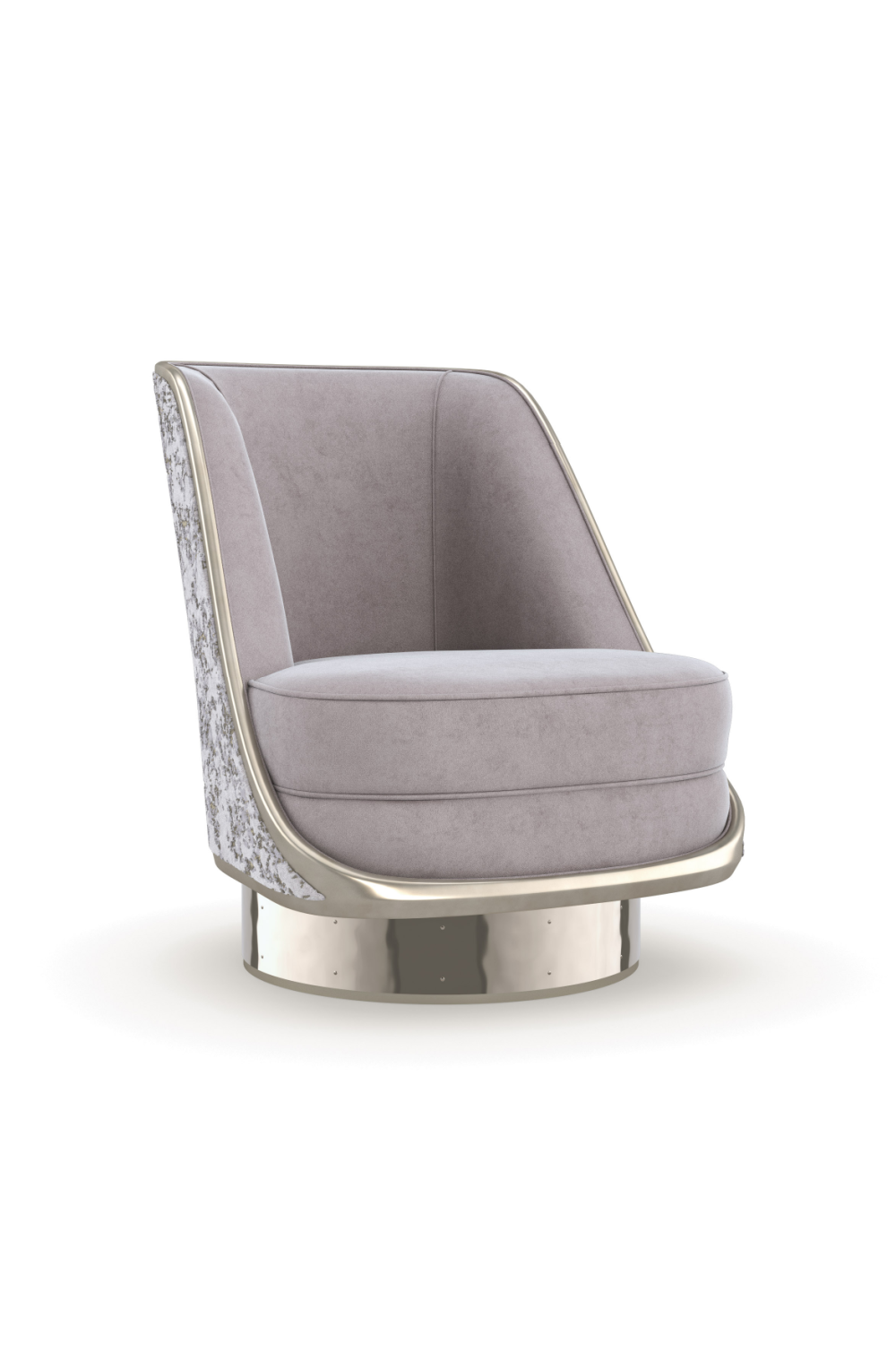 Gray Velvet Swivel Chair | Caracole Go For A Spin | Oroa.com