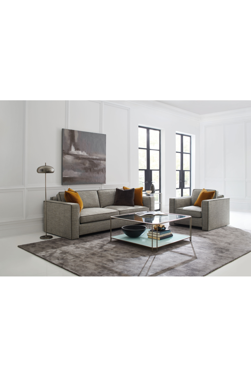 Piped Modern Sofa | Caracole Welt Played | Oroa.com