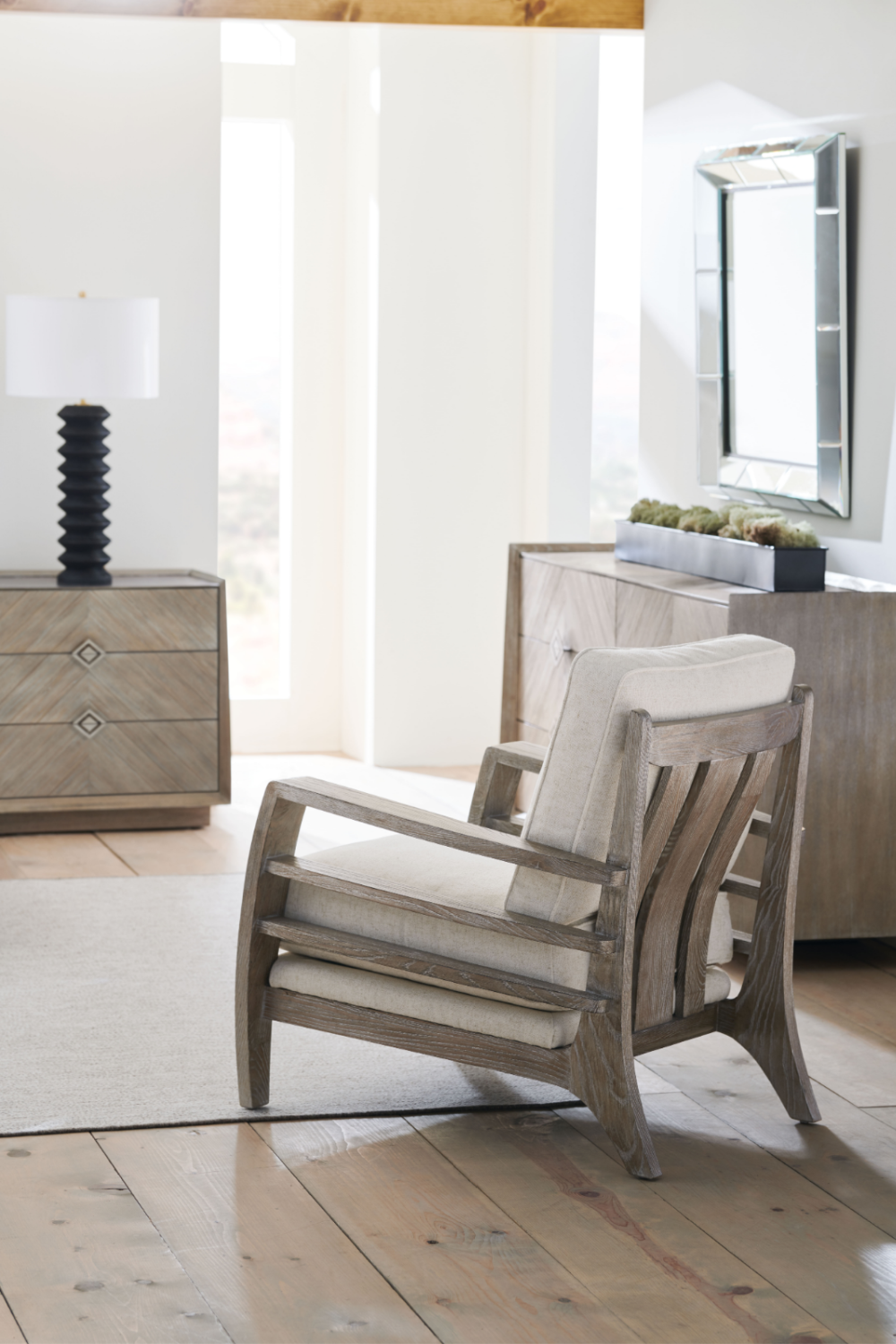 Wooden Cushioned Lounge Chair | Caracole Slatitude | Oroa.com
