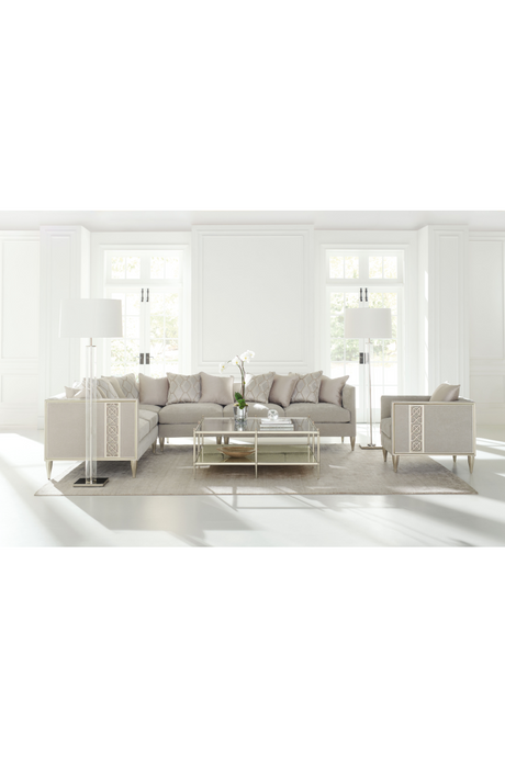 Taupe Modern Sectional Sofa | Caracole Fret Knot | Oroa.com