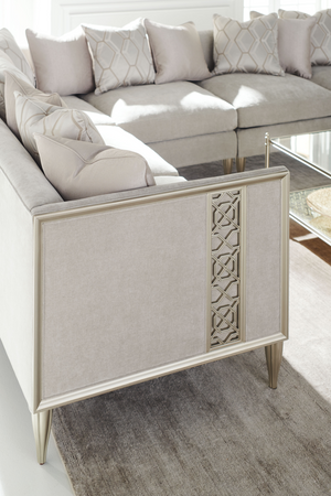 Taupe Modern Sectional Sofa | Caracole Fret Knot | Oroa.com