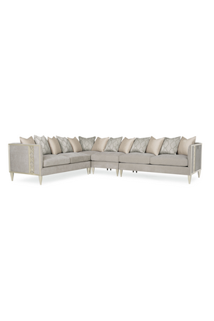 Taupe Modern Sectional Sofa | Caracole Fret Knot | Oroa.com