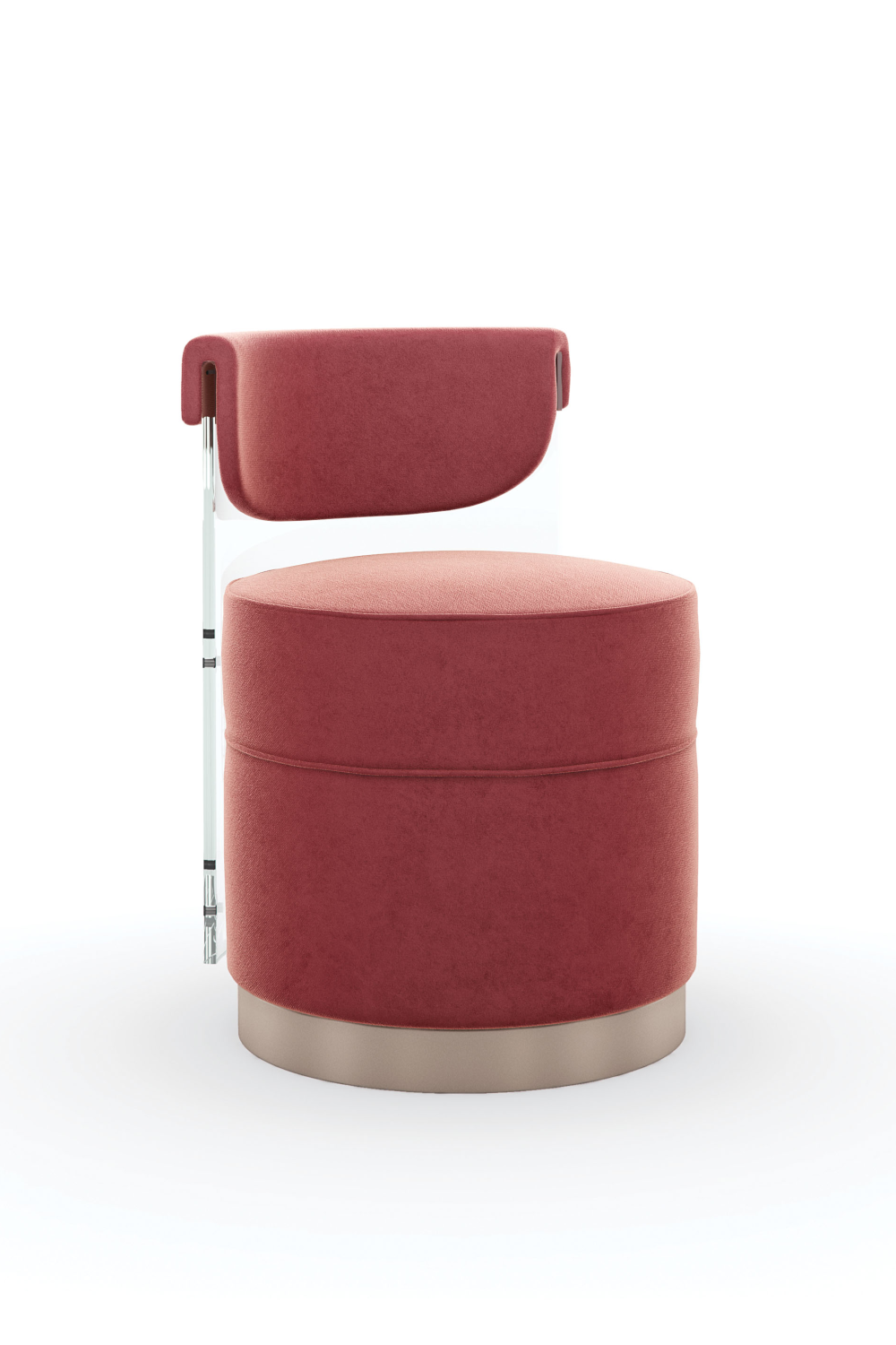 Coral Velvet Swivel Chair | Caracole Full View | Oroa.com