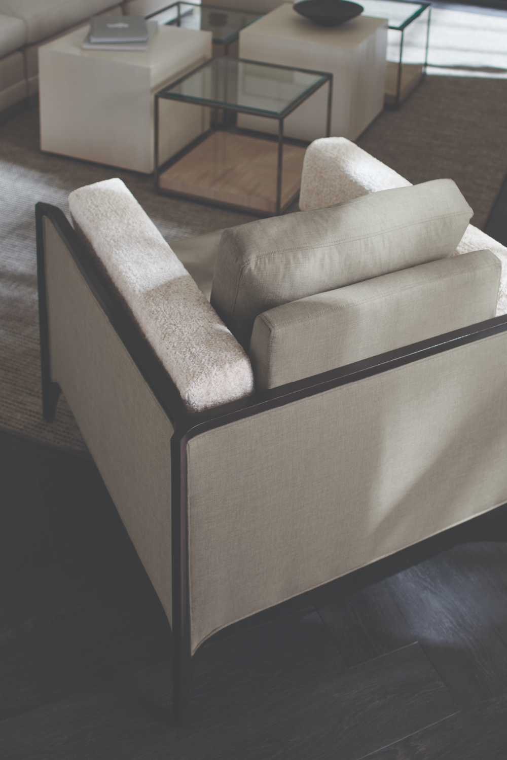 Gray Angular Lounge Chair | Caracole Bolster Me | Oroa.com
