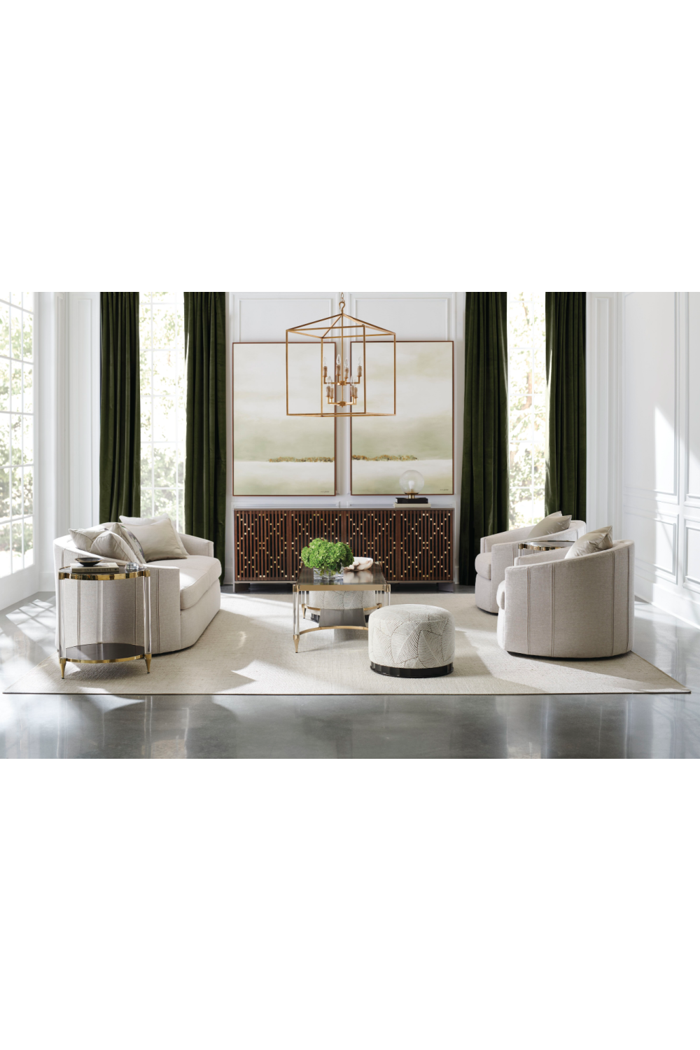 Gray Rounded Swivel Chair | Caracole You Complete Me | Oroa.com