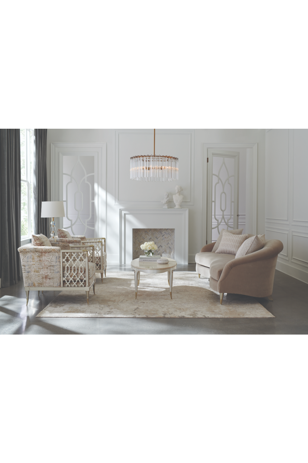 Fretwork Velvet Lounge Chair | Caracole Lattice Entertain You | Oroa.com