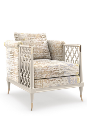 Fretwork Velvet Lounge Chair | Caracole Lattice Entertain You | Oroa.com