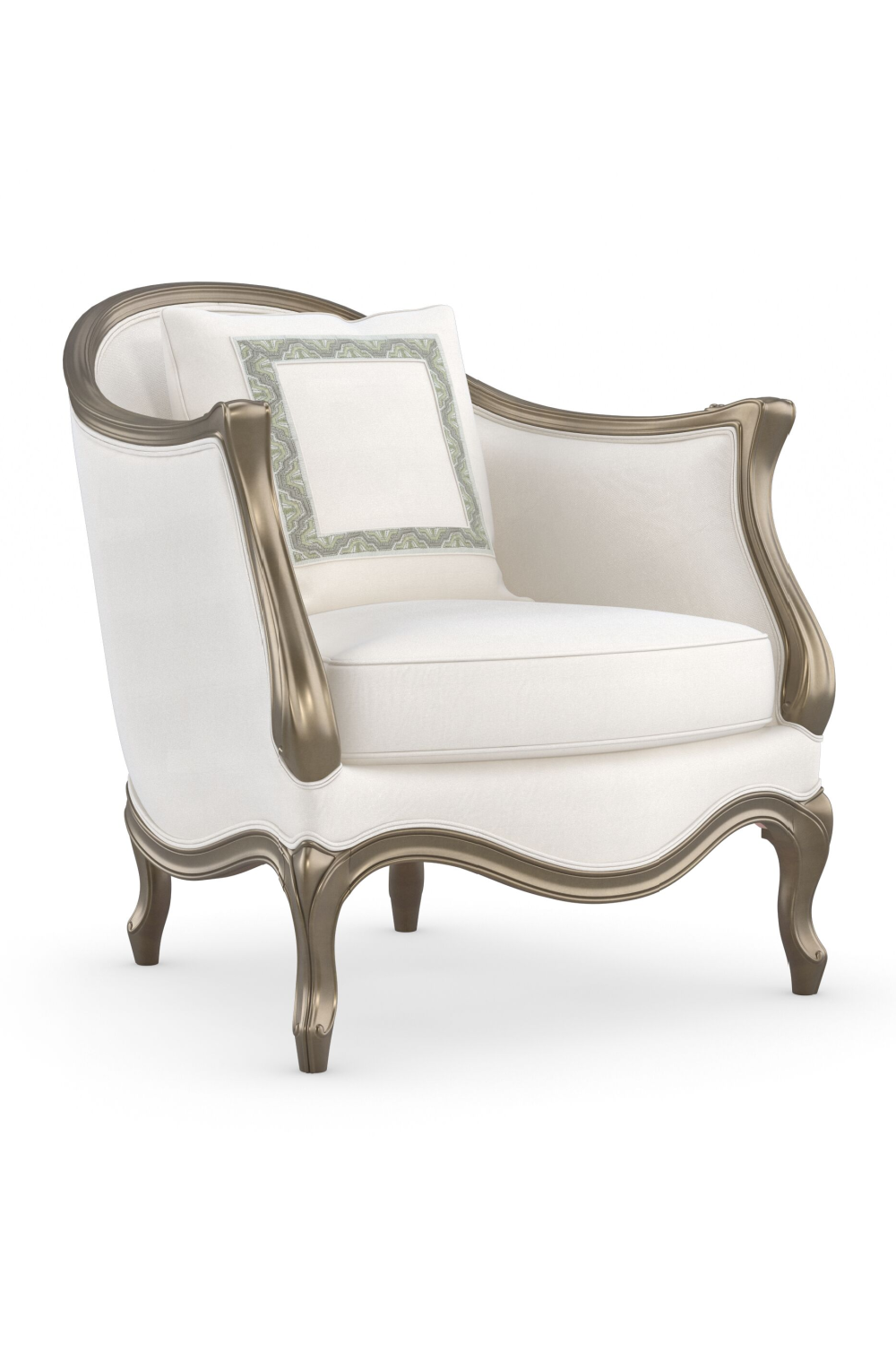 White Cabriole Lounge Chair | Caracole Le Chaise | Oroa.com
