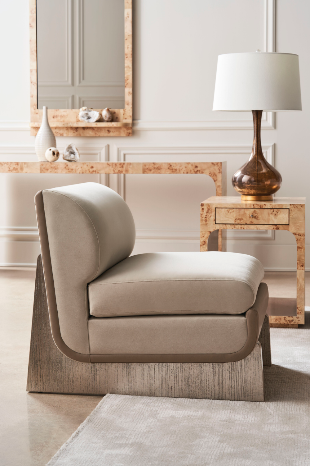 Taupe velvet 2025 accent chair