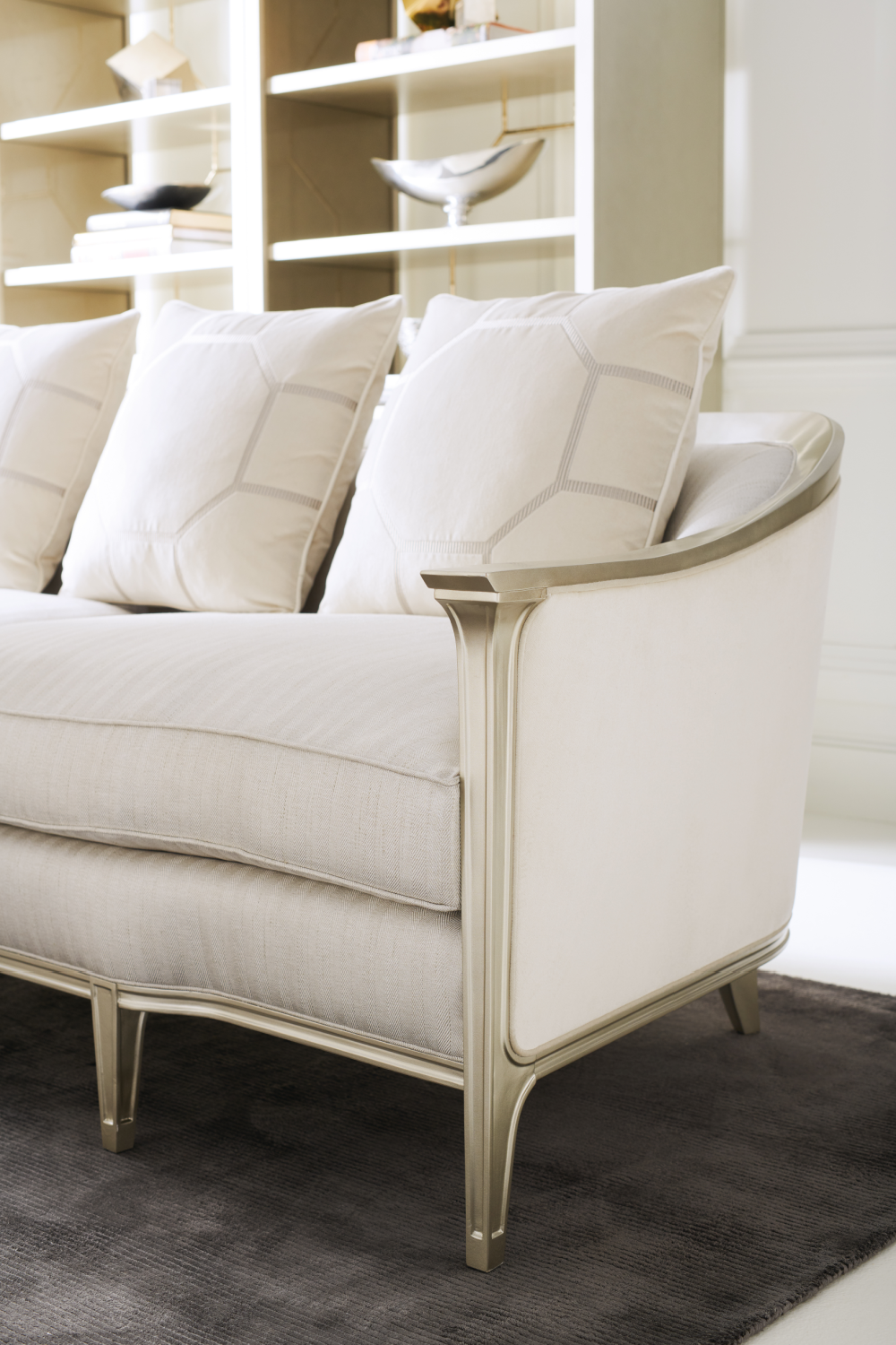 Cream Sofa With Cushions Caracole Eaves Drop
