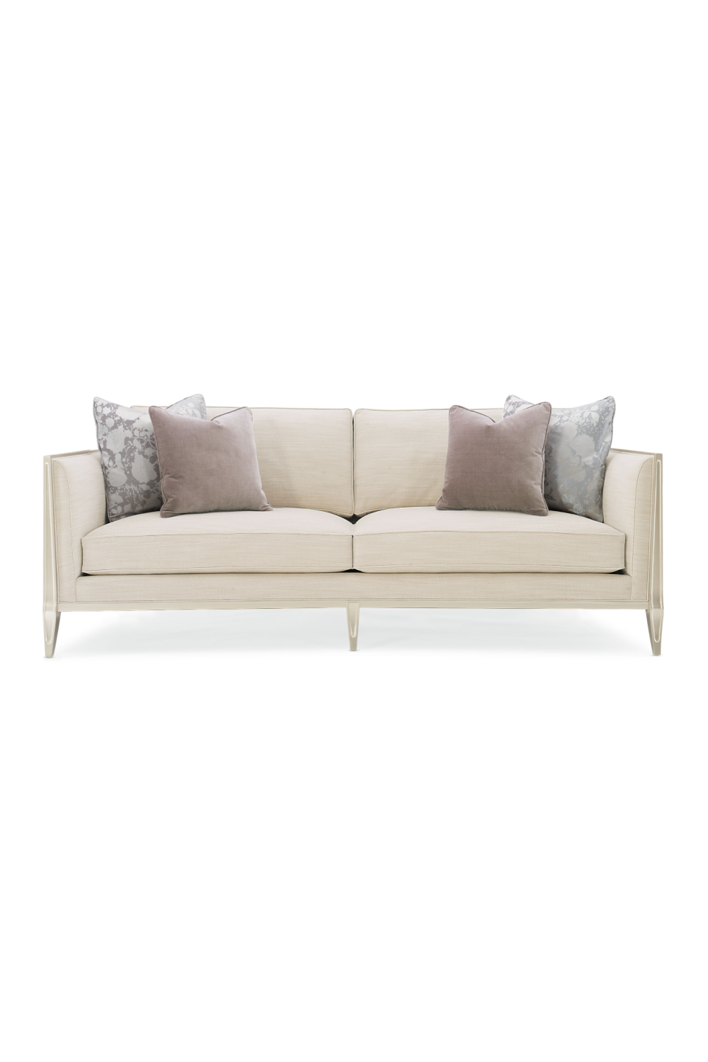 Cream Carved Modern Sofa | Caracole Just Duet | Oroa.com