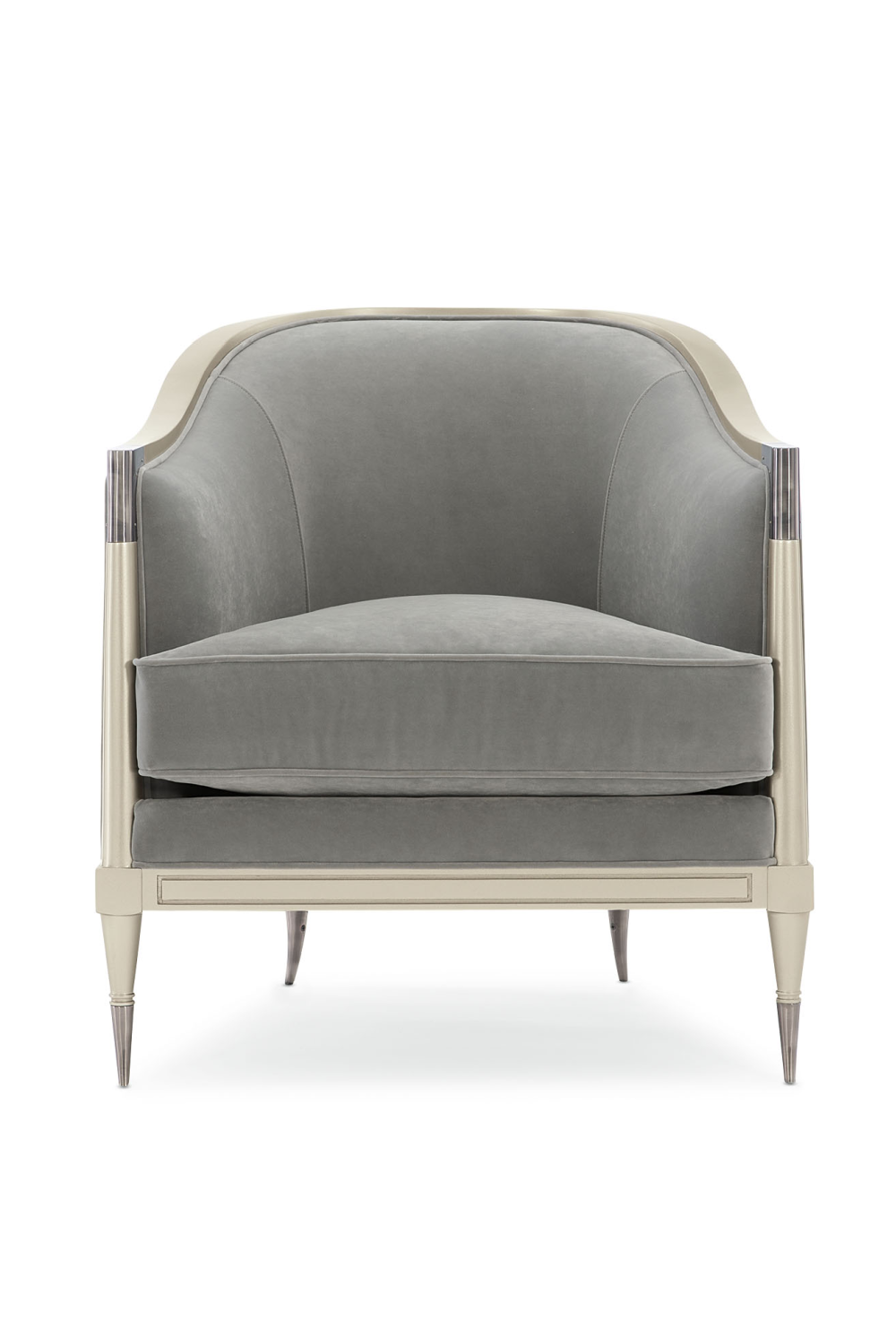 Gray Curved Lounge Chair | Caracole Splash Of Flash | Oroa.com