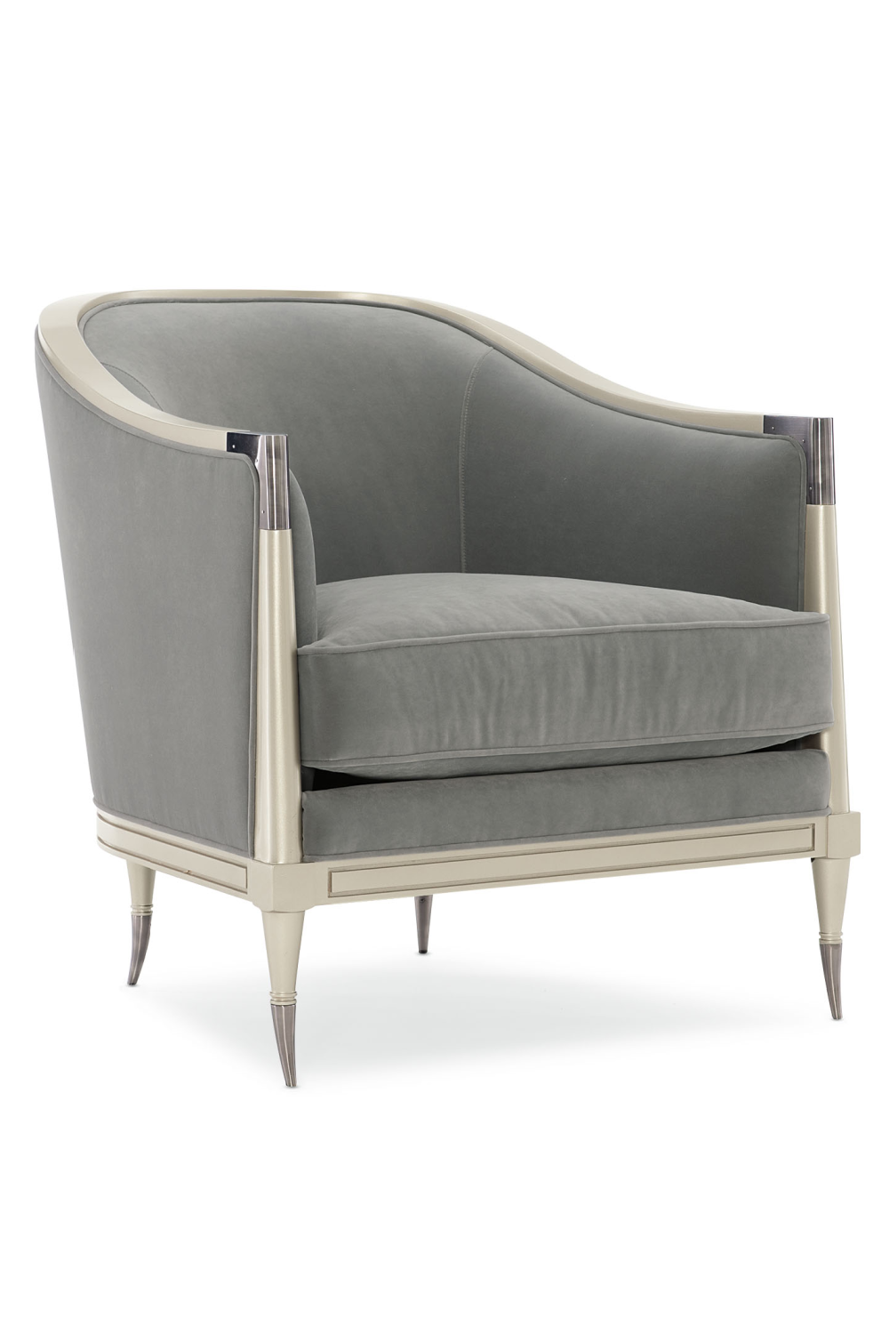 Gray Curved Lounge Chair | Caracole Splash Of Flash | Oroa.com