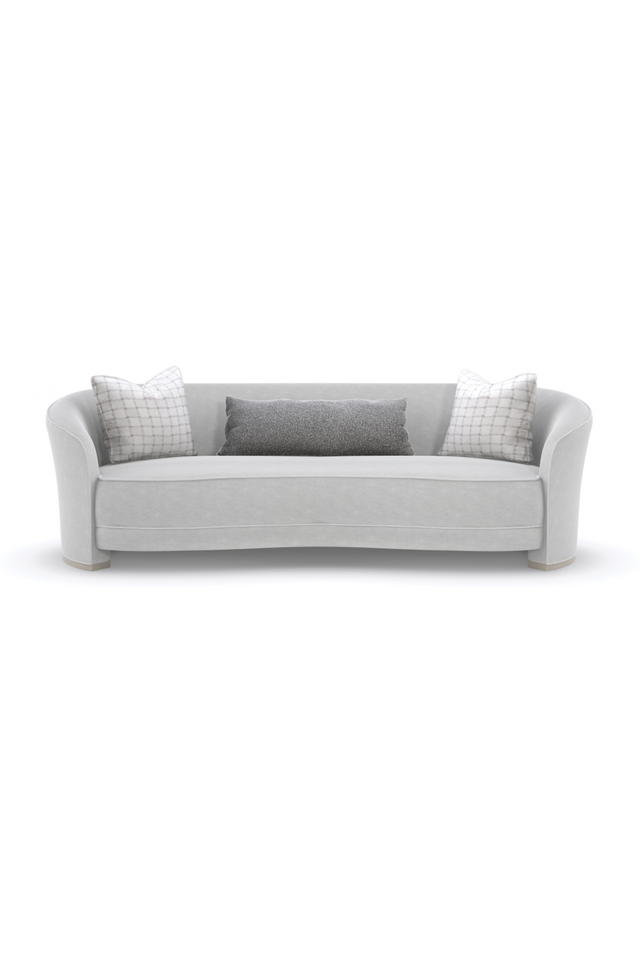 Light Gray Curved Sofa | Caracole Ahead Of The Curve | Oroa.com
