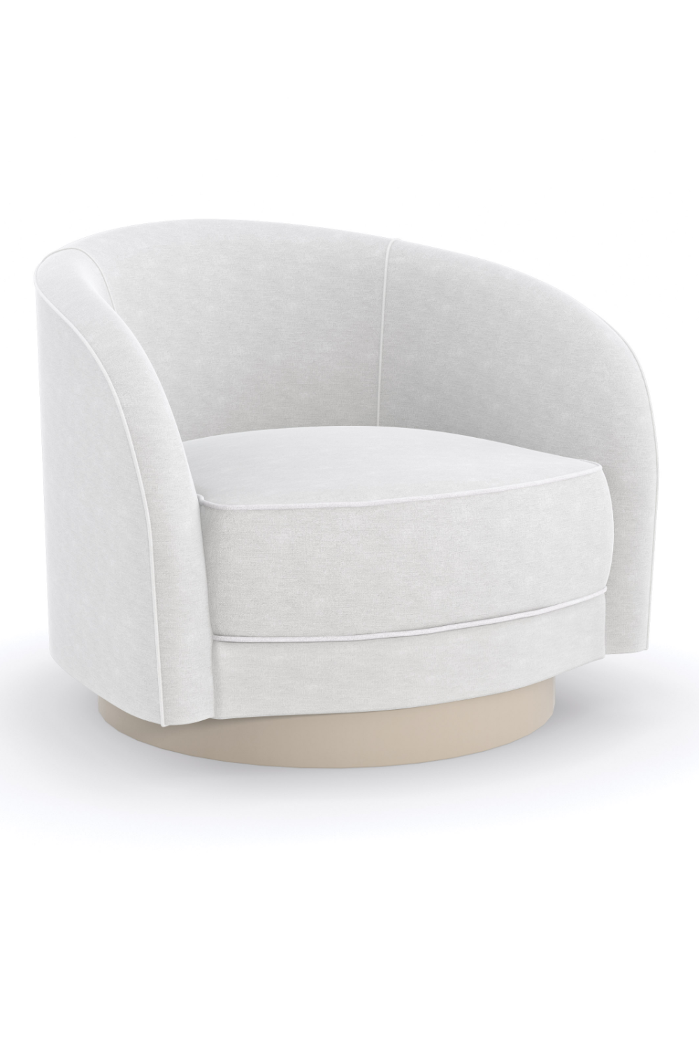 White Chenille Swivel Chair | Caracole Ahead of the Curve | Oroa.com