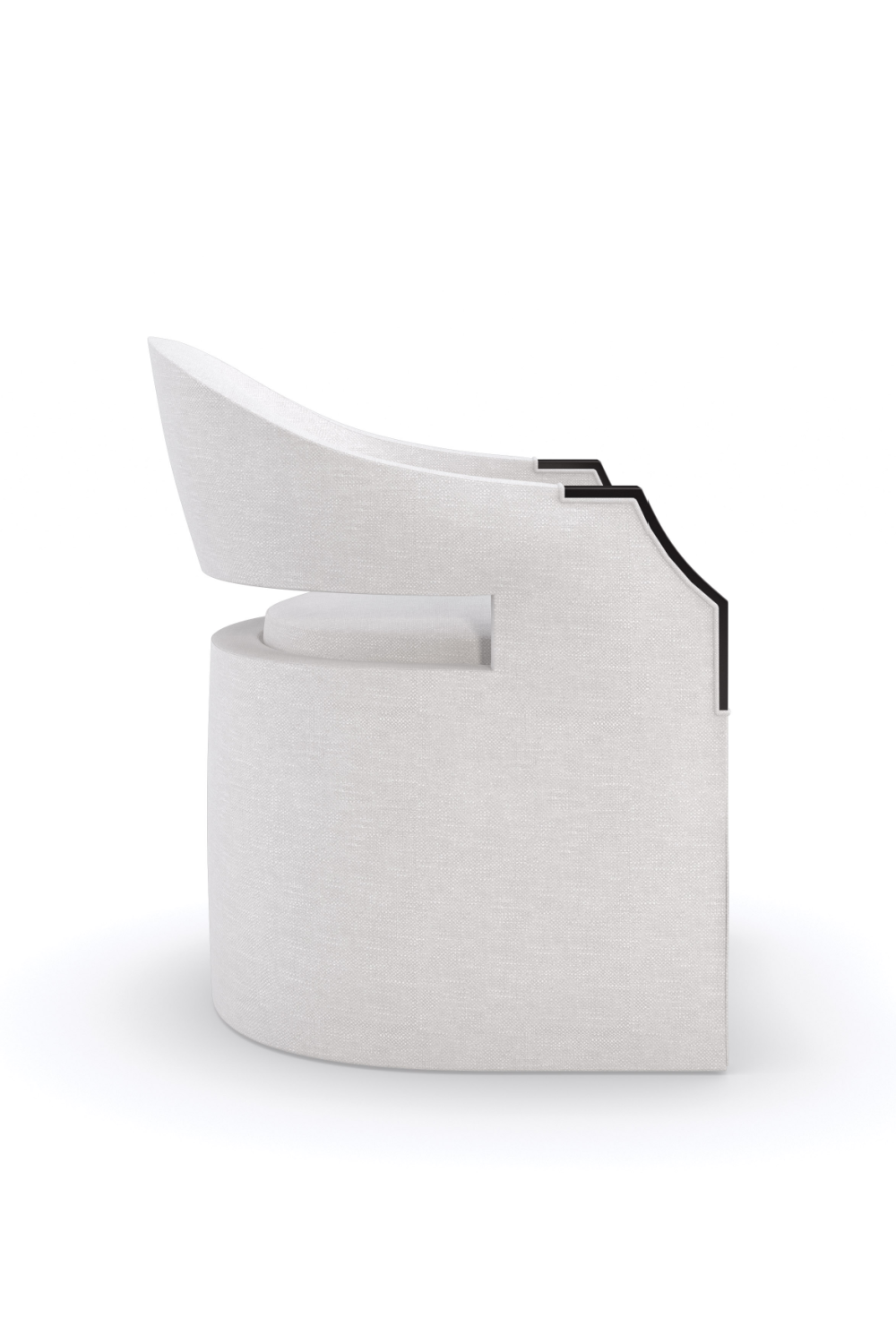 White Modern Accent Chair | Caracole Dinner Roll | Oroa.com
