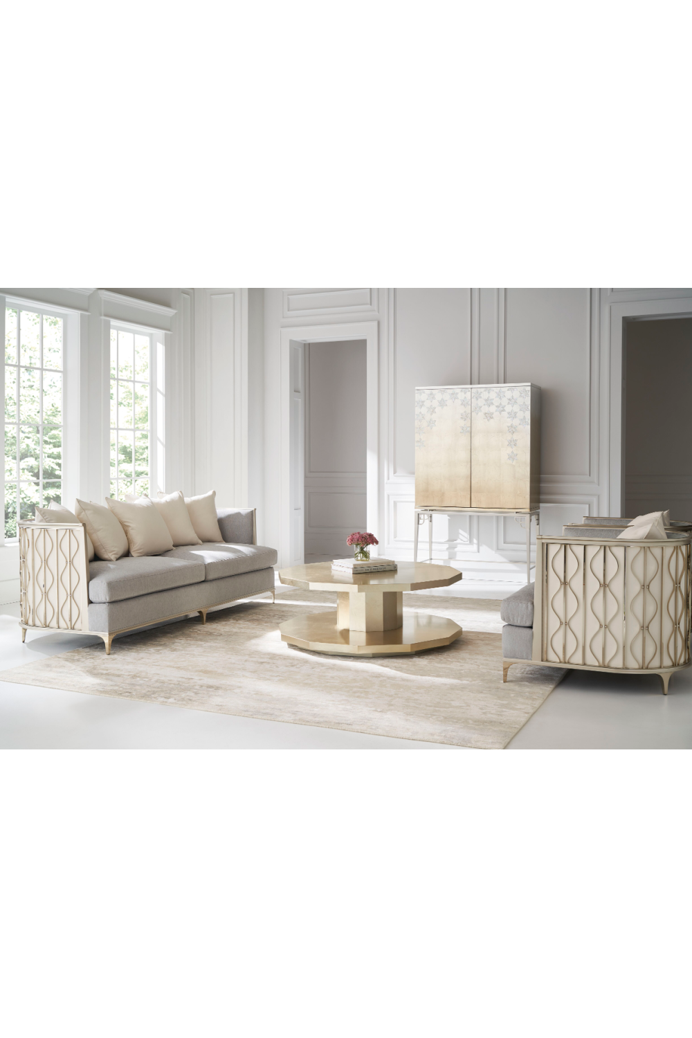 Micro-Chenille Modern Sofa | Caracole Back In Style | Oroa.com