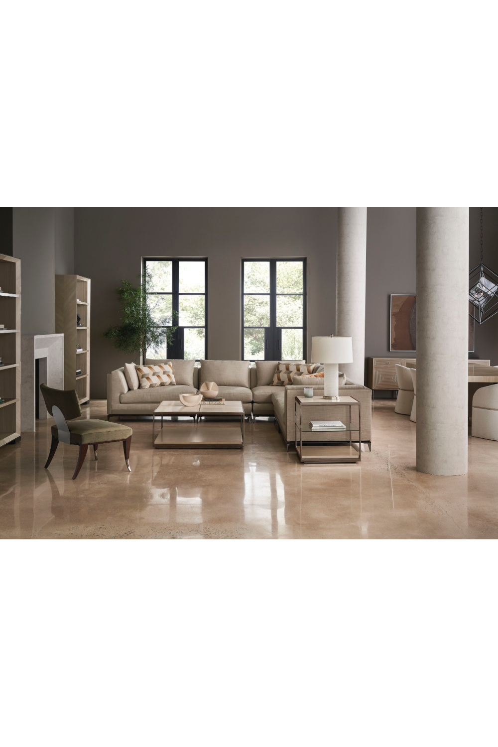 Taupe Modern Sectional Sofa | Caracole Archipelago | Oroa.com