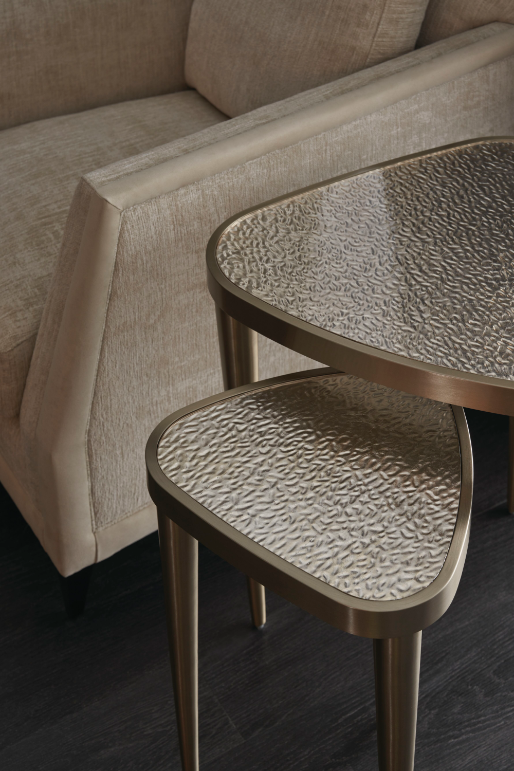 Beige Chenille Lounge Chair | Caracole Limitless | Oroa.com