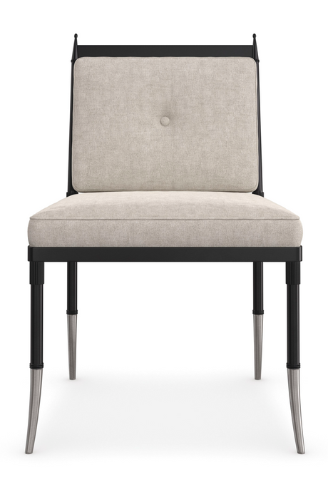Beige Linen Buttoned Chair | Caracole Athena | Oroa.com