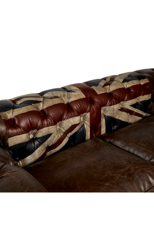 Dark Brown Leather Union Jack Sofa | Andrew Martin Rebel | OROA